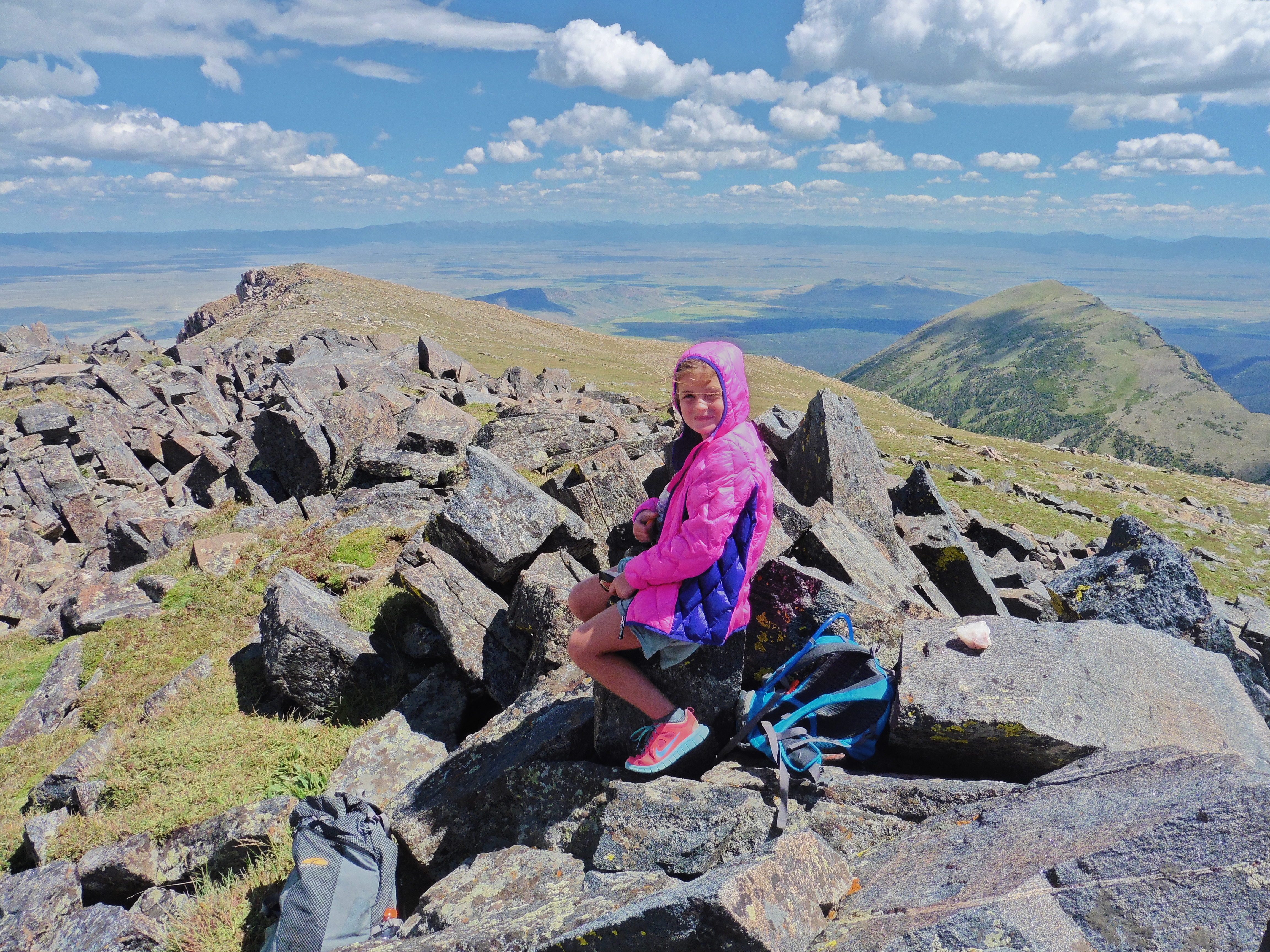 Doubling her summit count in one day.