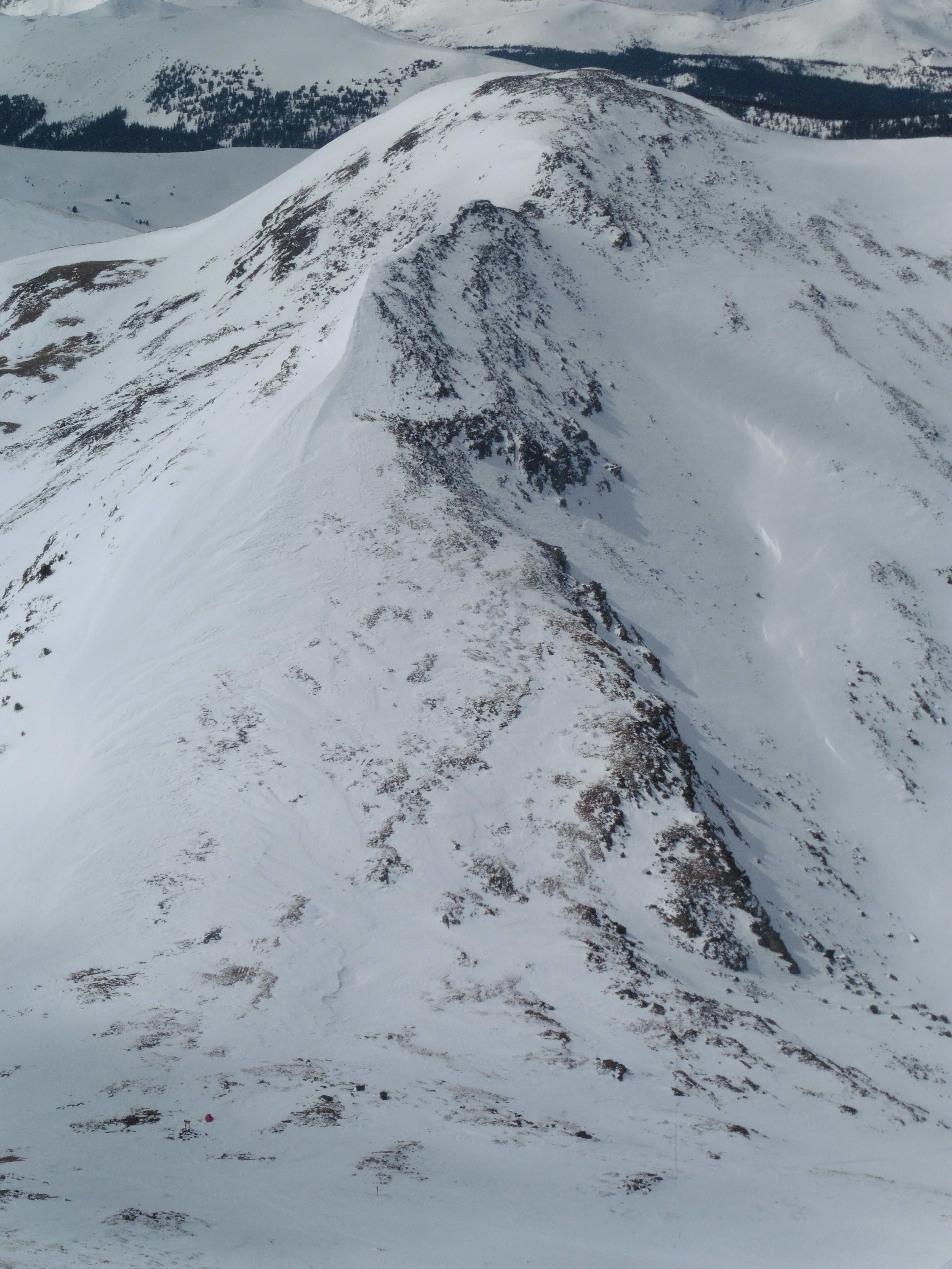 12,780 from Tincup on Sunday. The knife edge can be seen along the summit ridge. Note the red tent in the bottom left.