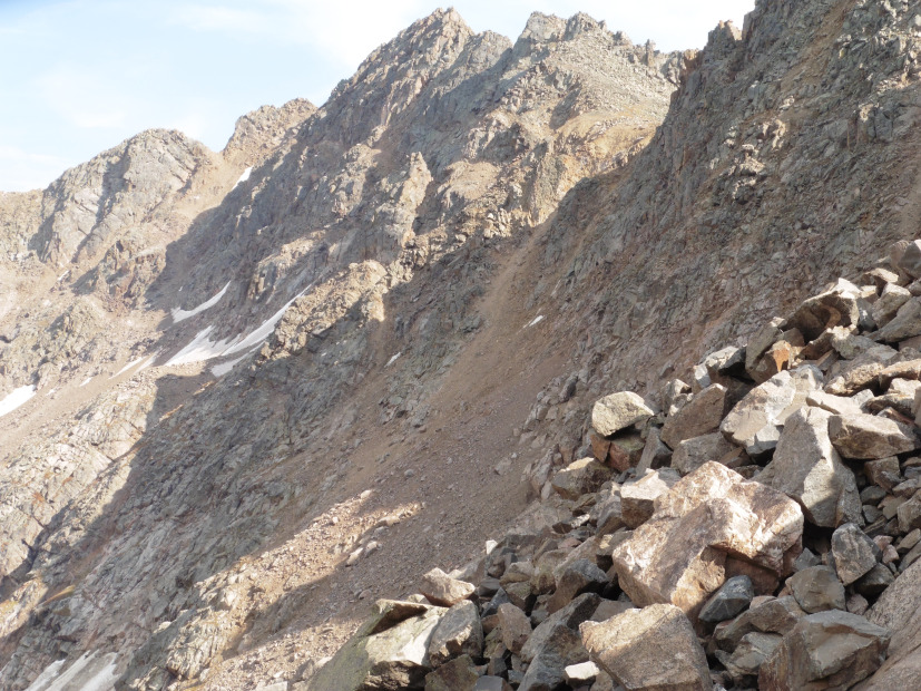 Our descent gully - taken from later in the day on the correct way to Might Pass