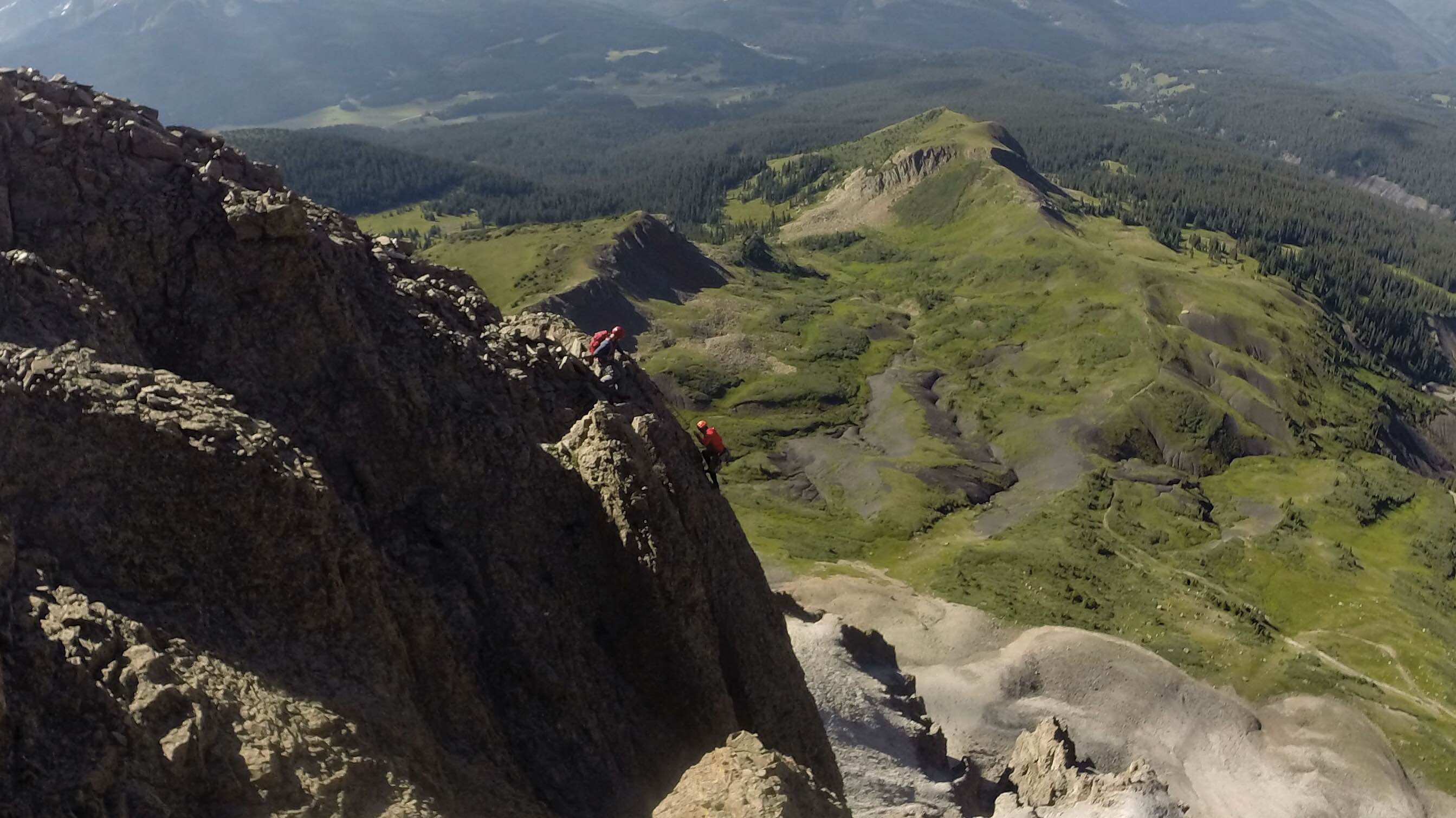 View from the summit of Ryan rapping.